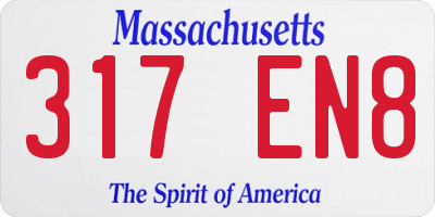 MA license plate 317EN8