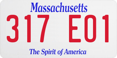 MA license plate 317EO1