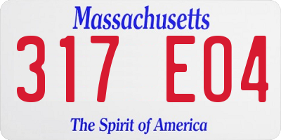 MA license plate 317EO4