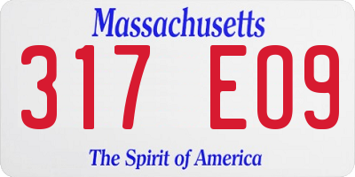 MA license plate 317EO9