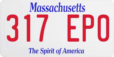 MA license plate 317EP0