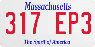 MA license plate 317EP3