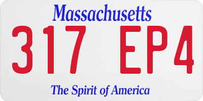 MA license plate 317EP4