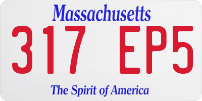 MA license plate 317EP5