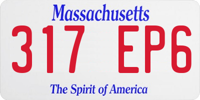 MA license plate 317EP6