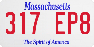 MA license plate 317EP8