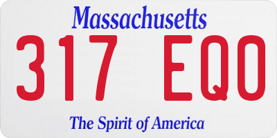 MA license plate 317EQ0