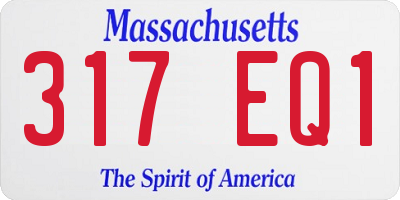MA license plate 317EQ1