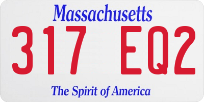 MA license plate 317EQ2