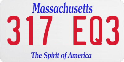 MA license plate 317EQ3