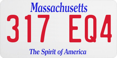 MA license plate 317EQ4
