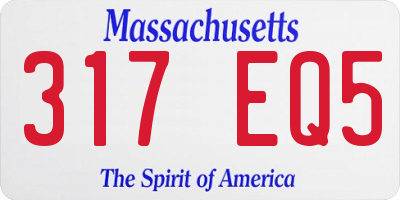 MA license plate 317EQ5
