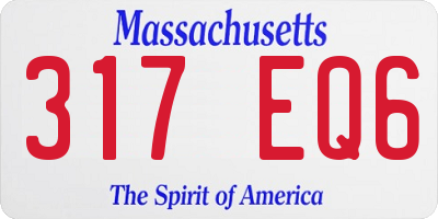 MA license plate 317EQ6