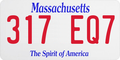 MA license plate 317EQ7