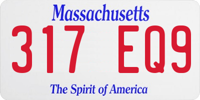 MA license plate 317EQ9