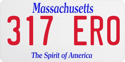 MA license plate 317ER0