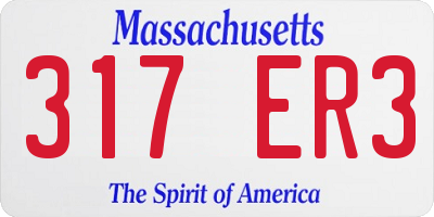 MA license plate 317ER3