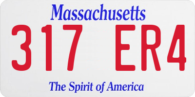 MA license plate 317ER4