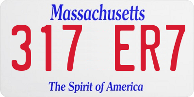 MA license plate 317ER7