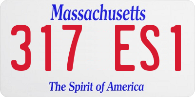 MA license plate 317ES1