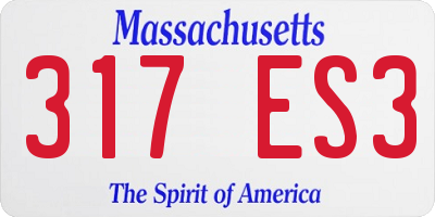MA license plate 317ES3