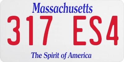 MA license plate 317ES4