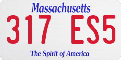 MA license plate 317ES5