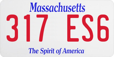 MA license plate 317ES6