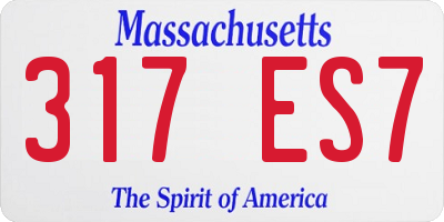 MA license plate 317ES7