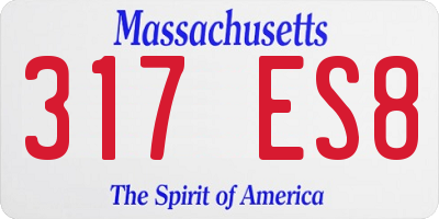 MA license plate 317ES8