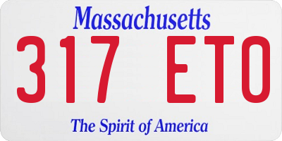 MA license plate 317ET0
