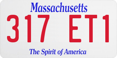 MA license plate 317ET1