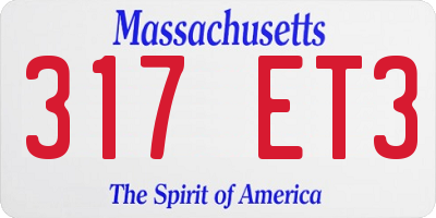 MA license plate 317ET3