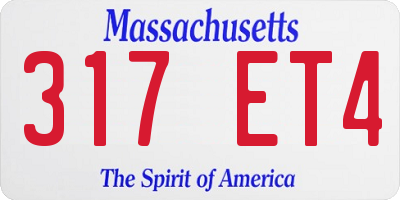 MA license plate 317ET4