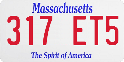 MA license plate 317ET5