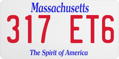 MA license plate 317ET6