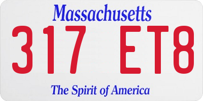 MA license plate 317ET8