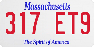 MA license plate 317ET9