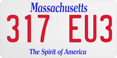 MA license plate 317EU3
