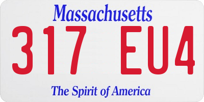 MA license plate 317EU4
