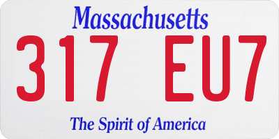 MA license plate 317EU7