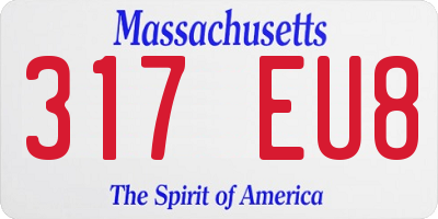 MA license plate 317EU8