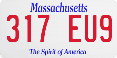 MA license plate 317EU9