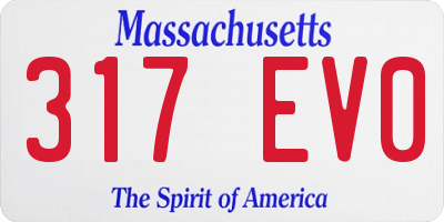 MA license plate 317EV0