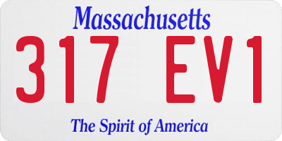 MA license plate 317EV1