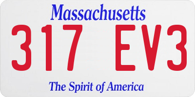 MA license plate 317EV3