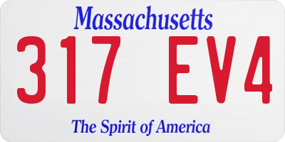 MA license plate 317EV4