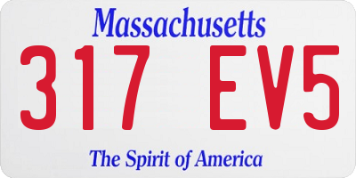 MA license plate 317EV5