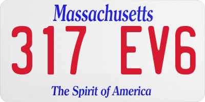 MA license plate 317EV6