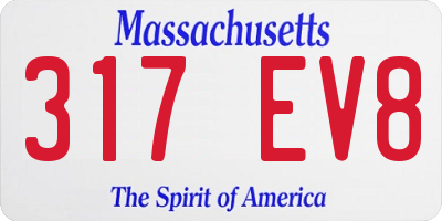 MA license plate 317EV8